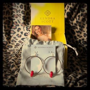 Kendra Scott Elora Gold and Pink Hoop Earrings